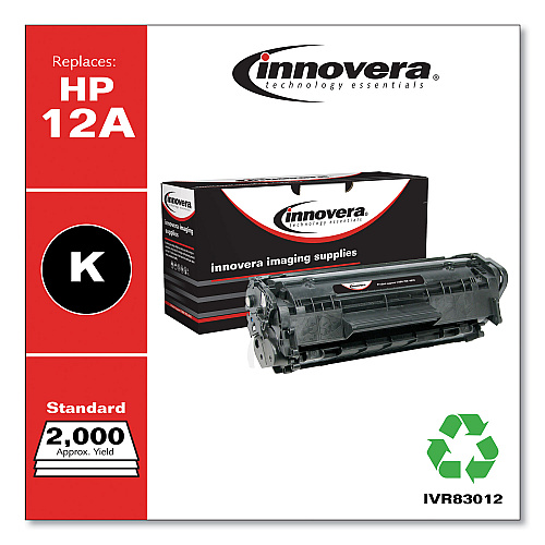 Innovera Remanufactured Black Toner, Replacement for 12A (Q2612A), 2,000 Page-Yield (IVR83012)