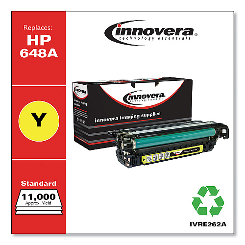 Innovera Remanufactured Yellow Toner, Replacement for 648A (CE262A), 11,000 Page-Yield