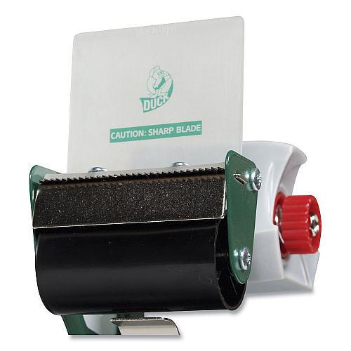 Duck Extra-Wide Packaging Tape Dispenser, 3" Core, For Rolls Up to 3" x 54.6 yds, Green (1064012)