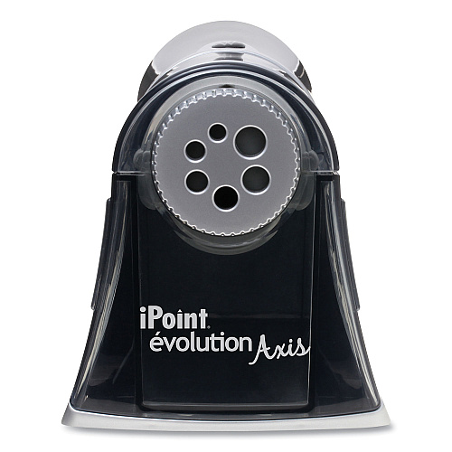 Westcott iPoint Evolution Axis Pencil Sharpener, AC-Powered, 5 x 7.5 x 7.25, Black/Silver (15509)