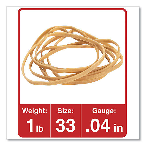 Universal Rubber Bands, Size 33, 0.04" Gauge, Beige, 1 lb Box, 640/Pack (UNV00133)