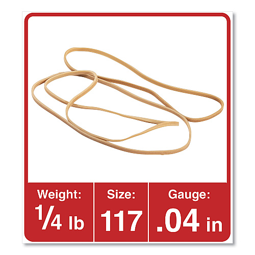 Universal Rubber Bands, Size 117, 0.06" Gauge, Beige, 4 oz Box, 50/Pack (UNV04117)