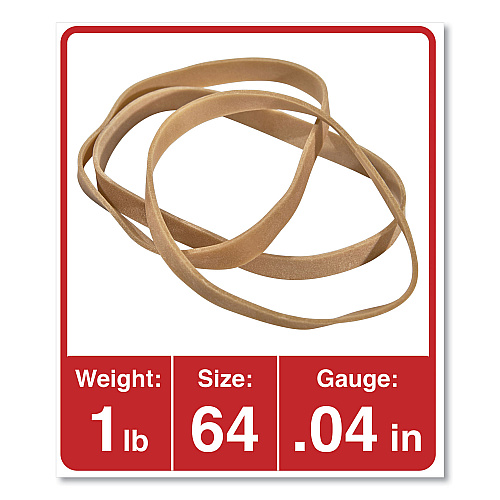 Universal Rubber Bands, Size 64, 0.04" Gauge, Beige, 4 oz Box, 80/Pack (UNV00464)