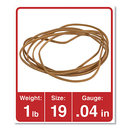 Universal Rubber Bands, Size 19, 0.04" Gauge, Beige, 1 lb Bag, 1,240/Pack (UNV00119)