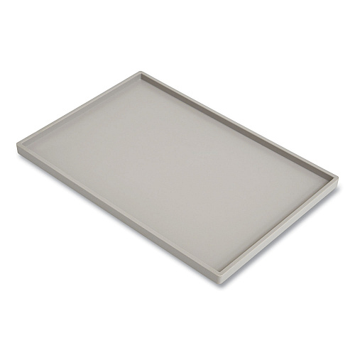 TRU RED Slim Stackable Plastic Mail and Supplies Tray, 1 Section, #6 1/4 to #16 Envelopes, 6.85 x 9.88 x 0.47, Gray (24380419)
