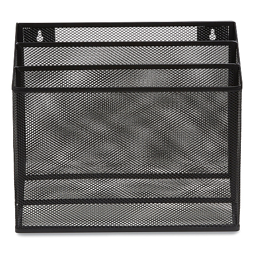 TRU RED Wire Mesh Incline Sorter, Enclosed Design, 3 Sections, Letter-Size, 13.78 x 16.61 x 12.4, Matte Black (24402448)