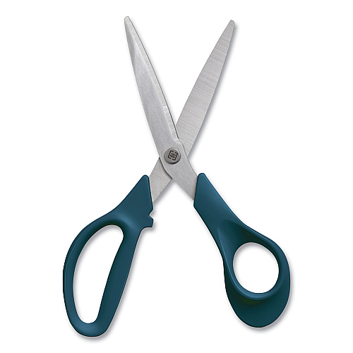 TRU RED Stainless Steel Scissors, 8" Long, 3.58" Cut Length, Straight Green Handle (24380497)