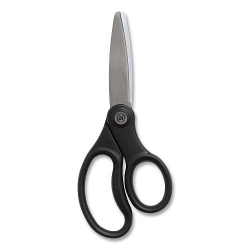 TRU RED Ambidextrous Stainless Steel Scissors, 5" Long, 2.64" Cut Length, Straight Ergonomic Black Handle (24380508)