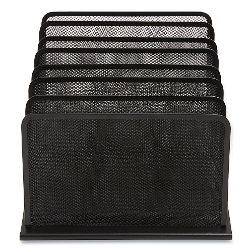 TRU RED Wire Mesh Incline Sorter, Open Design, 7 Sections, Letter-Size, 11.41 x 11.41 x 11.02, Matte Black (24402458)