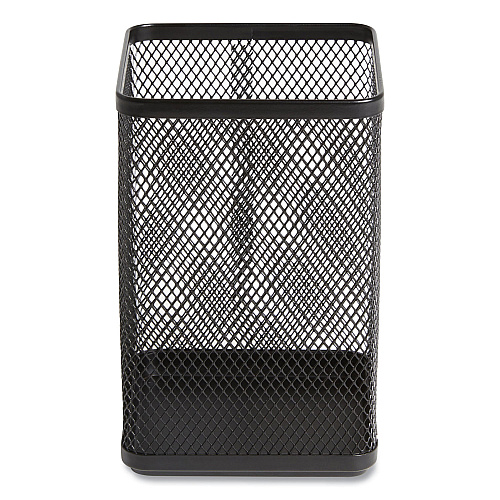 TRU RED Wire Mesh Jumbo Pencil Holder, 4.33 x 4.33 x 6.69, Black (24402485)