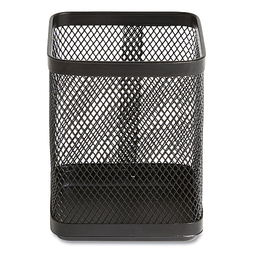 TRU RED Wire Mesh Pencil Holder, 3.46 x 3.46 x 4.33, Black (24402480)