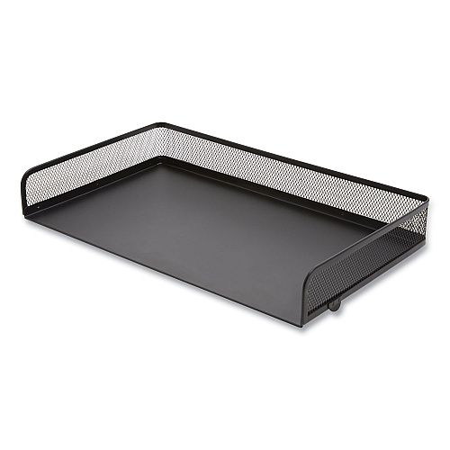 TRU RED Side-Load Stackable Wire Mesh Document Tray, 1 Section, Legal-Size, 17.32 x 9.84 x 2.76, Matte Black (24402477)