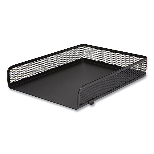 TRU RED Front-Load Stackable Wire Mesh Document Tray, 1 Section, Letter-Size, 9.37 x 12.48 x 2.32, Matte Black (24402469)