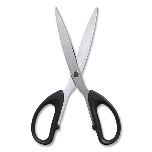 TRU RED Stainless Steel Scissors, 7" Long, 2.64" Cut Length, Straight Assorted Color Handles, 2/Pack (24380518)