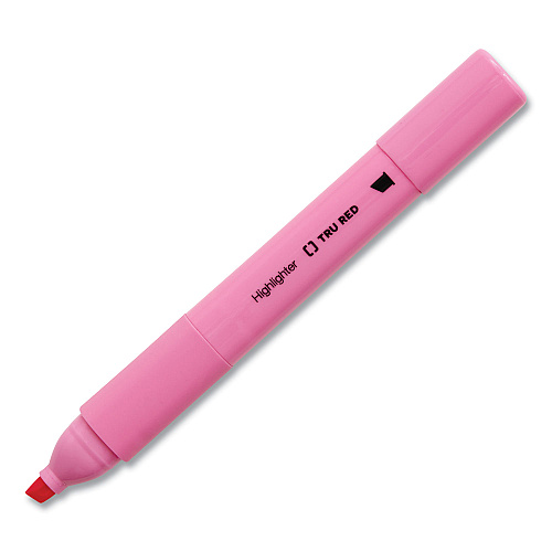 TRU RED Pen Style Chisel Tip Highlighter, Assorted Ink Colors, Chisel Tip, Assorted Barrel Colors, 12/Pack (24376651)