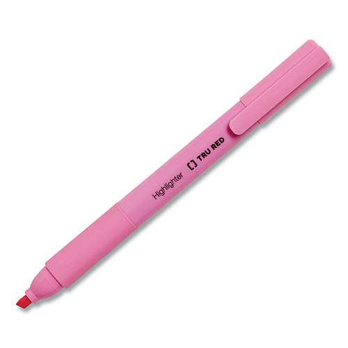 TRU RED Pen Style Chisel Tip Highlighter, Assorted Ink Colors, Chisel Tip, Assorted Barrel Colors, 5/Pack (24376661)