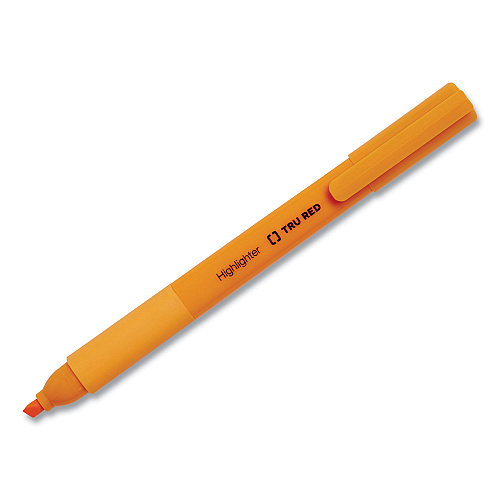 TRU RED Pen Style Chisel Tip Highlighter, Assorted Ink Colors, Chisel Tip, Assorted Barrel Colors, 5/Pack (24376661)