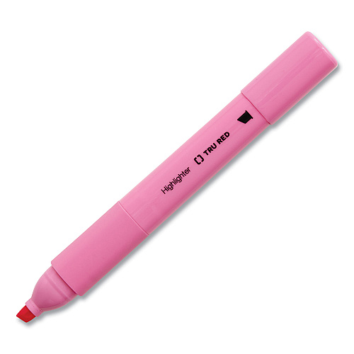 TRU RED Tank Style Chisel Tip Highlighter, Assorted Ink Colors, Chisel Tip, Assorted Barrel Colors, 12/Pack (24376663)