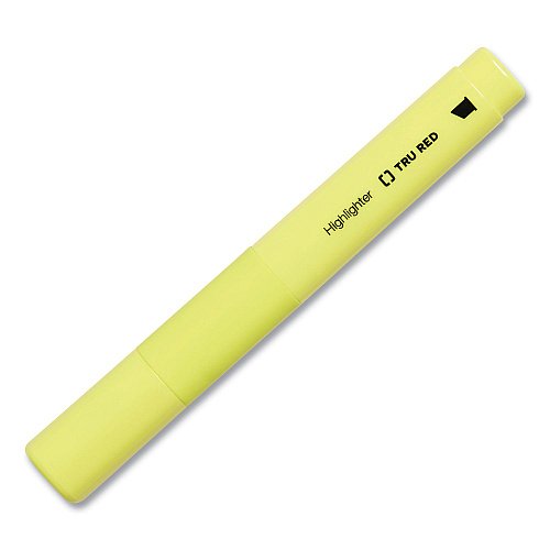 TRU RED Pen Style Chisel Tip Highlighter, Yellow Ink, Chisel Tip, Yellow Barrel, 36/Pack (24376639)