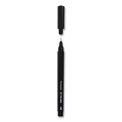 TRU RED Permanent Marker, Tank-Style, Medium Chisel Tip, Black, 5/Pack (24376594)