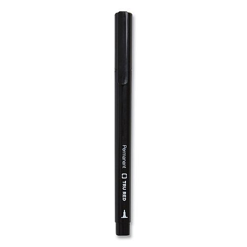 TRU RED Permanent Marker, Tank-Style, Medium Chisel Tip, Black, 5/Pack (24376594)