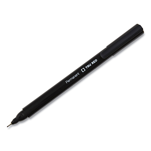 TRU RED Permanent Marker, Tank-Style, Medium Chisel Tip, Black, 5/Pack (24376594)