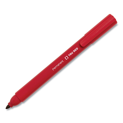 TRU RED Permanent Marker, Pen-Style, Fine Bullet Tip, Assorted Colors, 12/Pack (24376650)