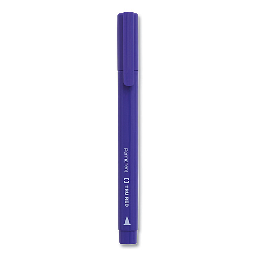 TRU RED Permanent Marker, Pen-Style, Fine Bullet Tip, Assorted Colors, 12/Pack (24376650)
