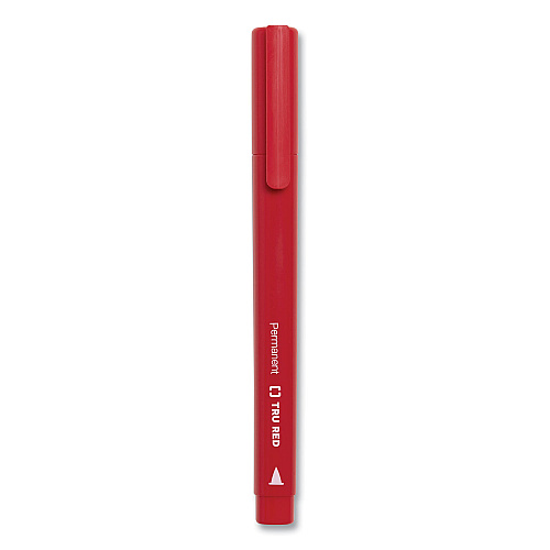 TRU RED Permanent Marker, Pen-Style, Fine Bullet Tip, Assorted Colors, 12/Pack (24376650)