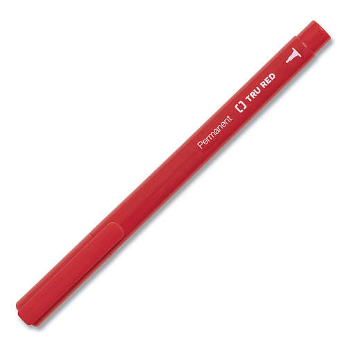 TRU RED Permanent Marker, Pen-Style, Extra-Fine Needle Tip, Assorted Colors, 12/Pack (24376652)