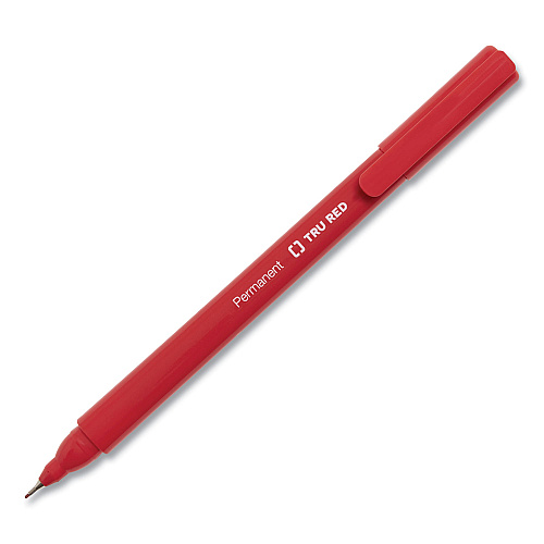 TRU RED Permanent Marker, Pen-Style, Extra-Fine Needle Tip, Assorted Colors, 12/Pack (24376652)
