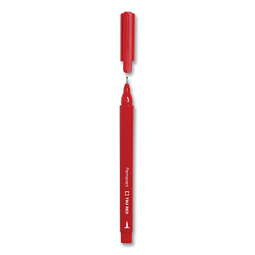 TRU RED Permanent Marker, Pen-Style, Extra-Fine Needle Tip, Assorted Colors, 12/Pack (24376652)
