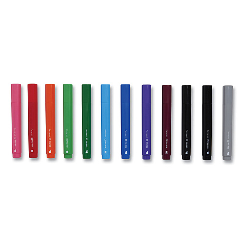 TRU RED Permanent Marker, Tank-Style, Medium Chisel Tip, Assorted Colors, 12/Pack (24376662)