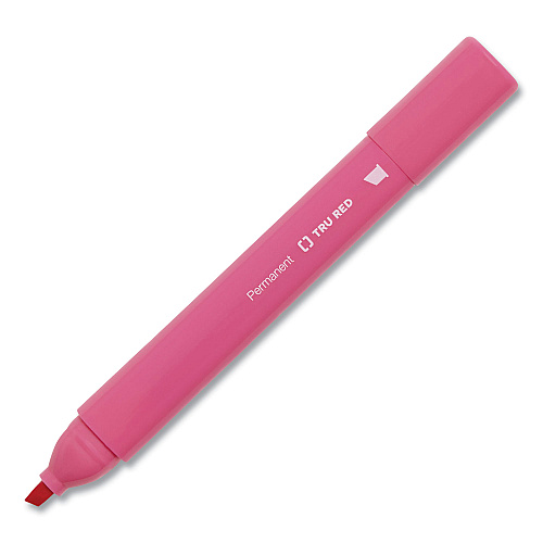 TRU RED Permanent Marker, Tank-Style, Medium Chisel Tip, Assorted Colors, 12/Pack (24376662)