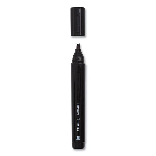 TRU RED Permanent Marker, Pen-Style, Extra-Fine Needle Tip, Black, 5/Pack (24376618)