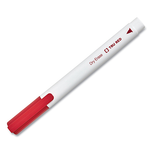 TRU RED Dry Erase Marker, Pen-Style, Fine Bullet Tip, Assorted Colors, 4/Pack (24376590)