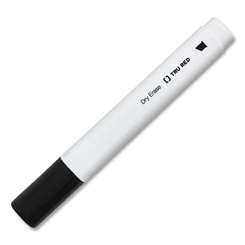 TRU RED Dry Erase Marker, Tank-Style, Medium Chisel Tip, Black, 4/Pack (24376614)