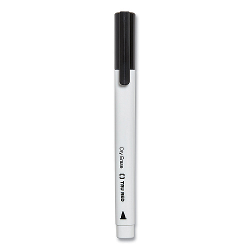 TRU RED Dry Erase Marker, Pen-Style, Fine Bullet Tip, Black, 4/Pack (24376609)