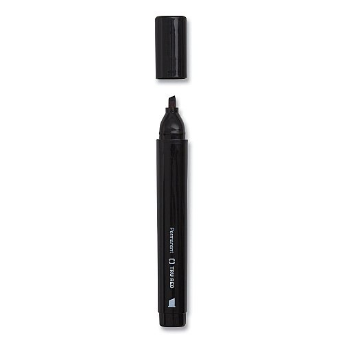 TRU RED Permanent Marker, Tank-Style, Medium Chisel Tip, Black, 36/Pack (24376642)