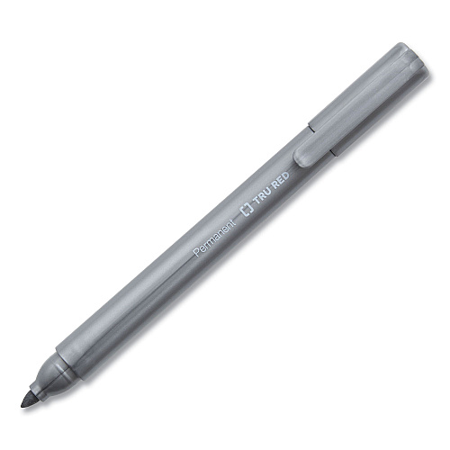 TRU RED Permanent Marker, Pen-Style, Extra-Fine Needle Tip, Black, 36/Pack (24376653)