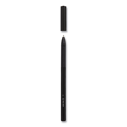 TRU RED Gripped Ballpoint Pen, Stick, Medium 1 mm, Black Ink, Black Barrel, Dozen (24328148)