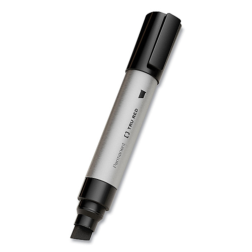 TRU RED XL Permanent Marker, Extra-Broad Chisel Tip, Black (24398944)