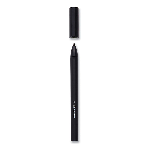 TRU RED Quick Dry Gel Pen, Stick, Medium 0.7 mm, Black Ink, Black Barrel, Dozen (24377020)