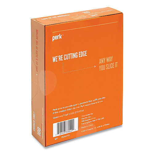Perk Heavyweight Plastic Cutlery, Knives, Black, 100/Pack (24390997)