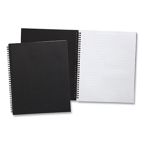 TRU RED Wirebound Soft-Cover Notebook, 1-Subject, Narrow Rule, Black Cover, (80) 11 x 8.5 Sheets (24377310)