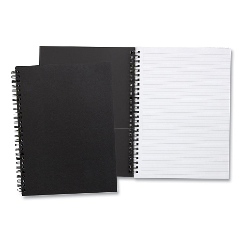 TRU RED Wirebound Soft-Cover Business-Meeting Journal, Meeting-Minutes/Notes Format, Black Cover, (80) 9.5 x 6.5 Sheets (24377308)
