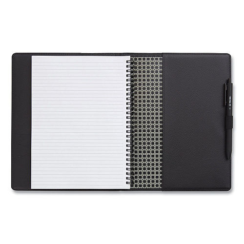 TRU RED Soft-Cover Notebook Folio Set, 1-Subject, Narrow Rule, Black Cover, (80) 9.5 x 6.5 Sheets (24377306)