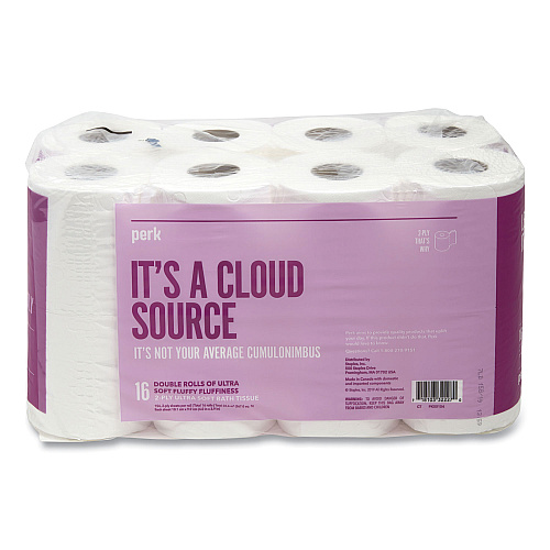 Perk&reg; Ultra Soft Toilet Paper, 2-Ply, 54 Sheets, 16 Rolls (PRK24380330)