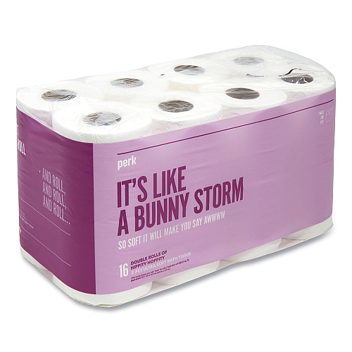 Perk&reg; Ultra Soft Toilet Paper, 2-Ply, 54 Sheets, 16 Rolls (PRK24380330)