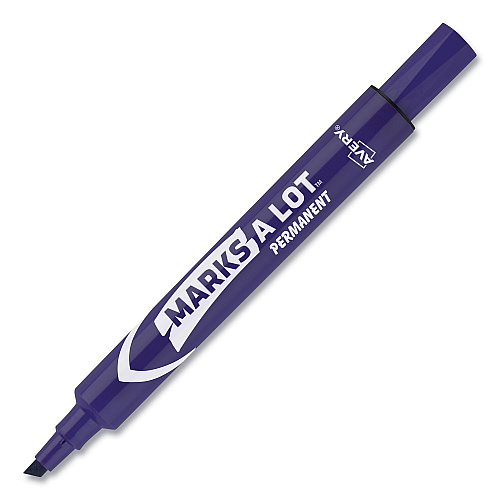 Avery MARKS A LOT Large Desk-Style Permanent Marker, Broad Chisel Tip, Purple, Dozen (8884) (08884)